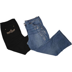 Lot of 2 VTG Y2K INC INTL CONCEPTS Knit  Pants Rhinestone Jeans. SZ 16 Capri